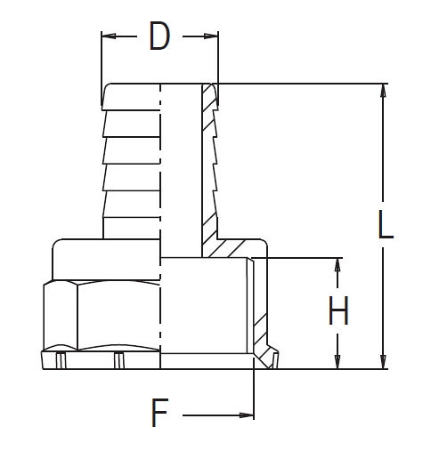 Hose tail D.30