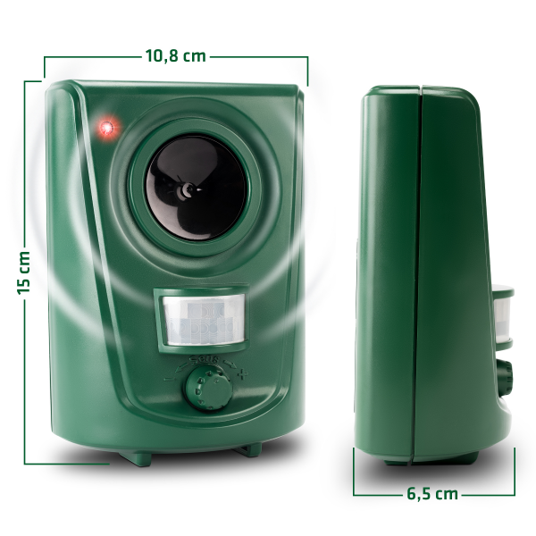 Ultrasonic dog and cat repellent with motion sensor