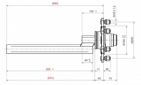 Semi axle F6