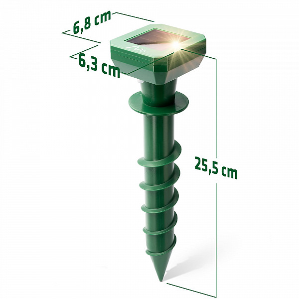Solar-Powered Mole and Vole Repeller with Ground Stake