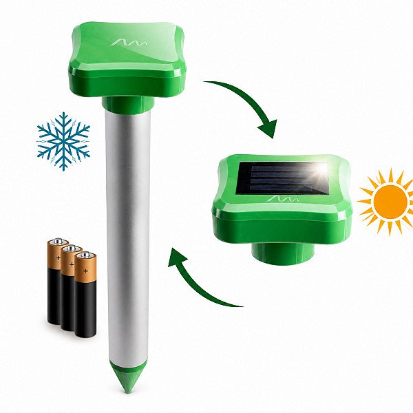 Year-Round Mole Repeller – Solar & Battery Powered