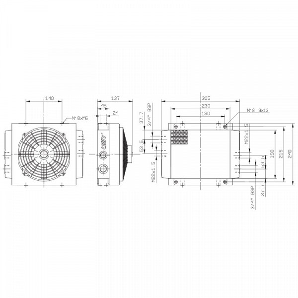 Oil cooler ST 50 12V