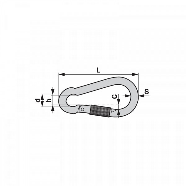 Snap hook with safety device 6