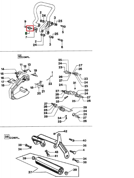 Shock absorber for the saw