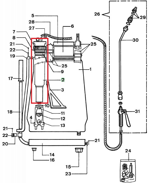 Sprayer piston