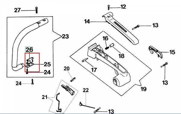 Handle vibration muffler