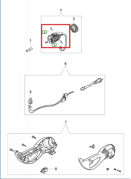 Electric mower brushes