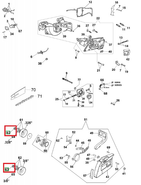 Bearing needle sprocket