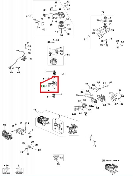 Engine shaft for drill