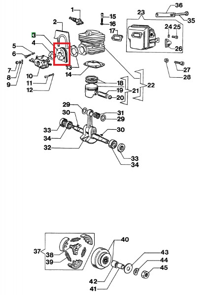 Flange of the carburettor