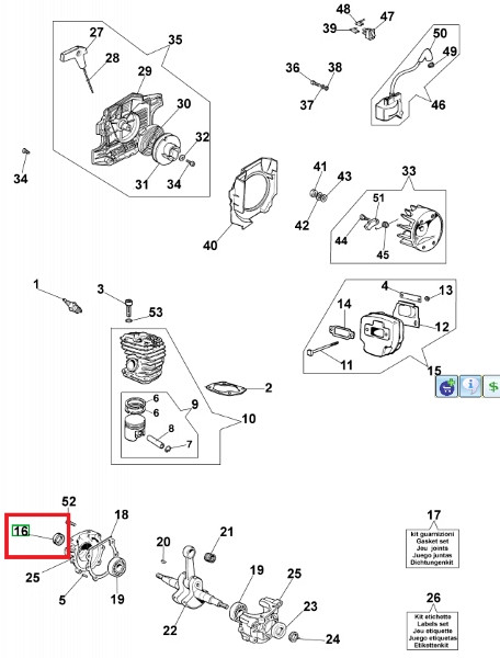 Radial seal for saw