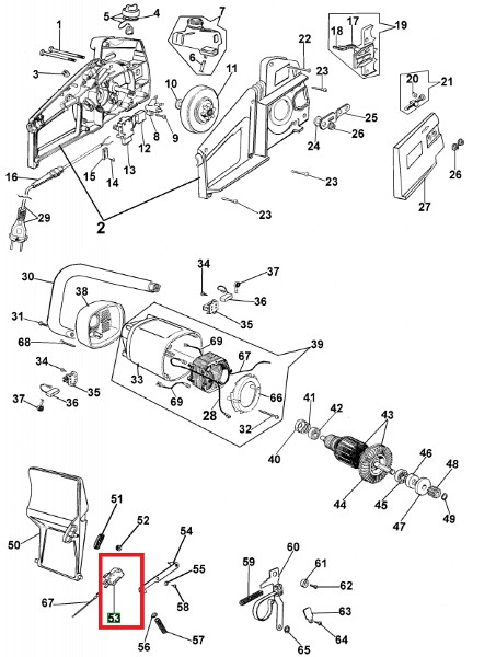 Switch for micro chainsaw