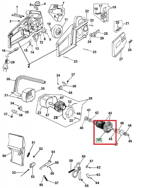 Electrical chainsaw fan