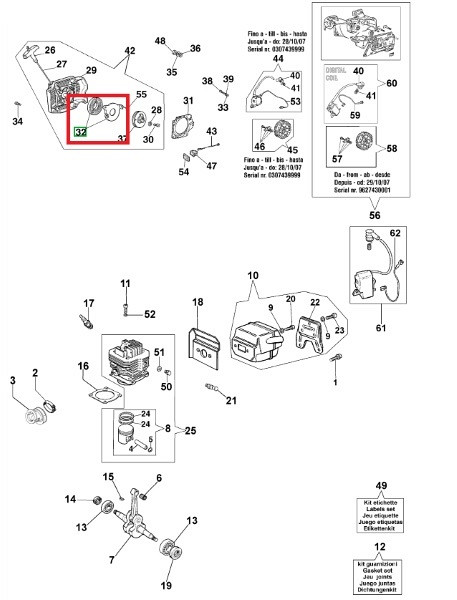 Chainsaw starter spring 970